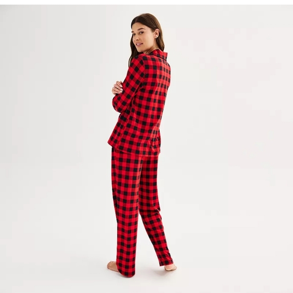 Cuddl Duds Jammies for your Families - red buffalo plaid pajama set M medium - Picture 3 of 8